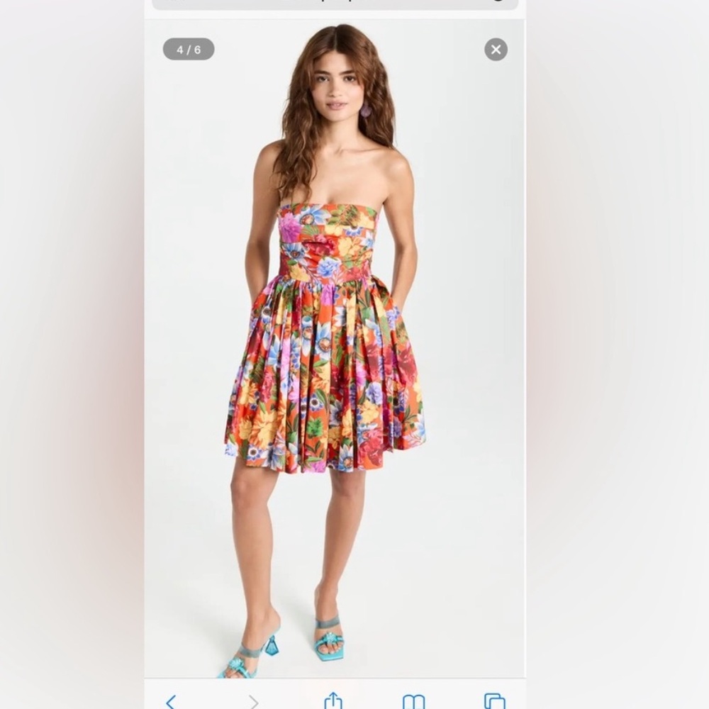Cara Cara Nadia Floral Strapless Mini Dress Size Medium - Picture 6 of 7